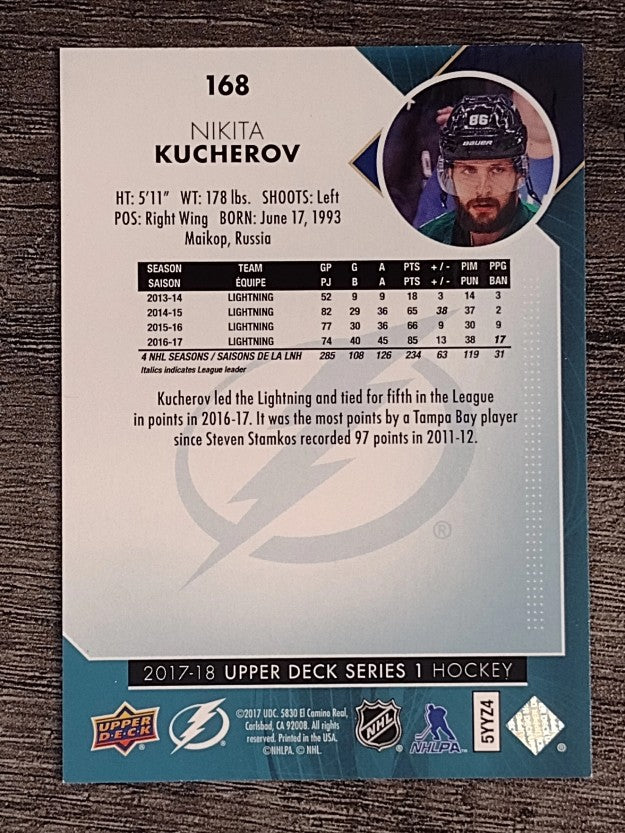 2017-18 Upper Deck #168 Nikita Kucherov