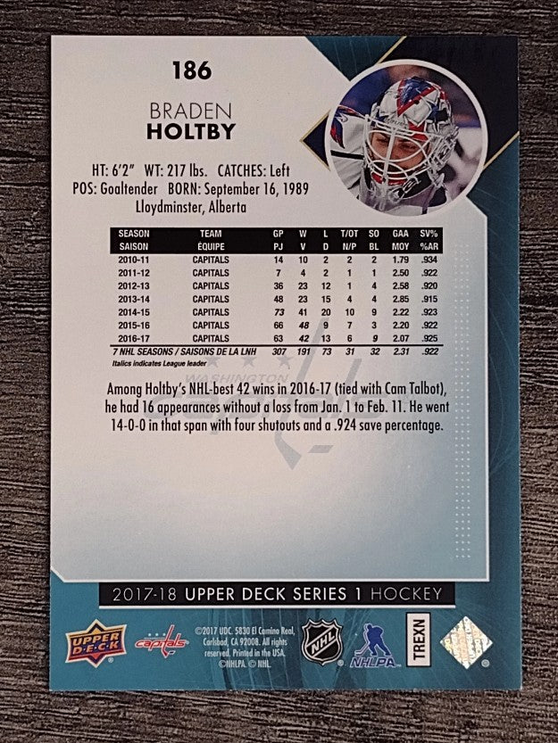 2017-18 Upper Deck #186 Braden Holtby