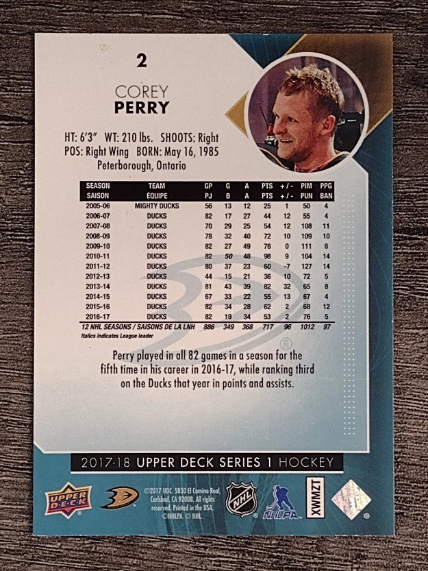 2017-18 Upper Deck #2 Corey Perry