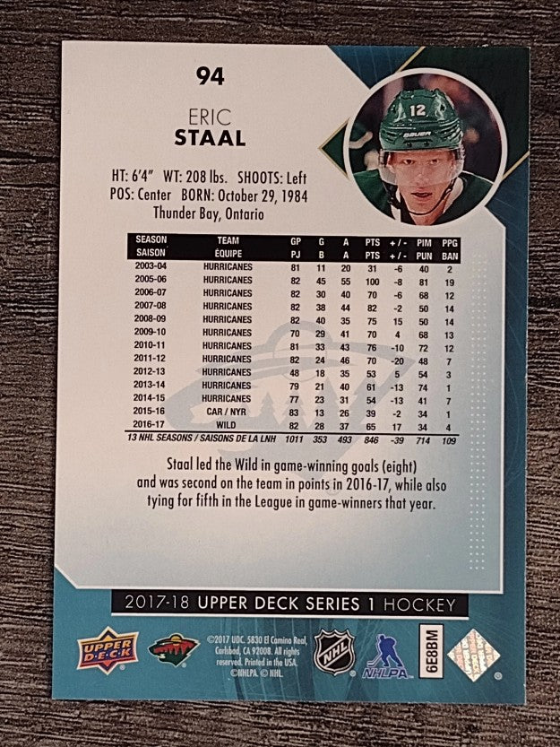 2017-18 Upper Deck #94 Eric Staal