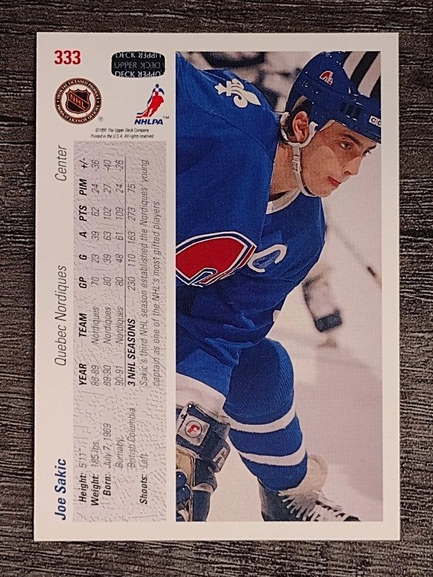 1991-92 Upper Deck #333 Joe Sakic
