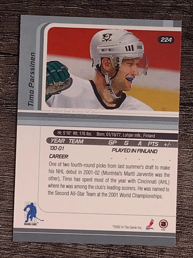 2001-02 BAP Signature Series #224 Timo Parssinen RC