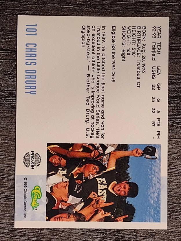1993 Classic #101 Chris Drury