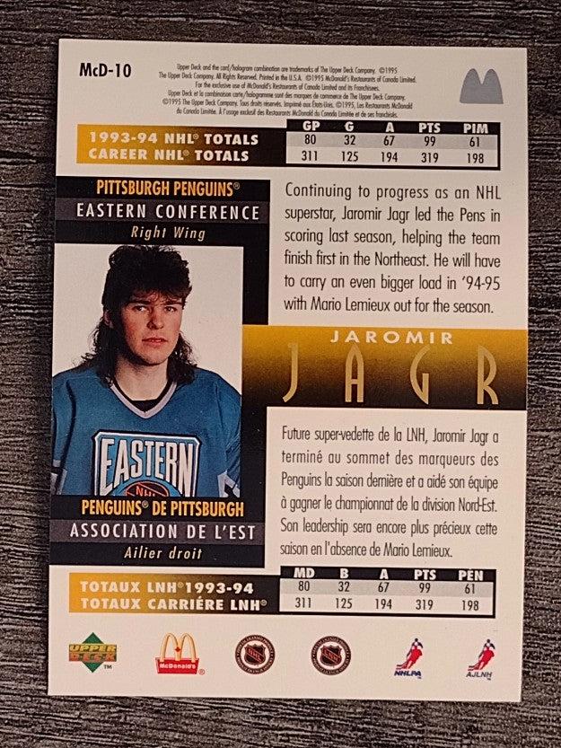 1994-95 McDonald's Upper Deck #McD10 Jaromir Jagr