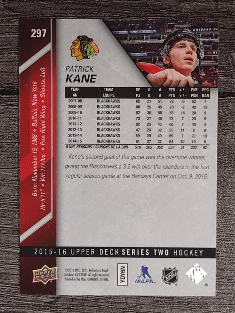 2015-16 Upper Deck #297 Patrick Kane