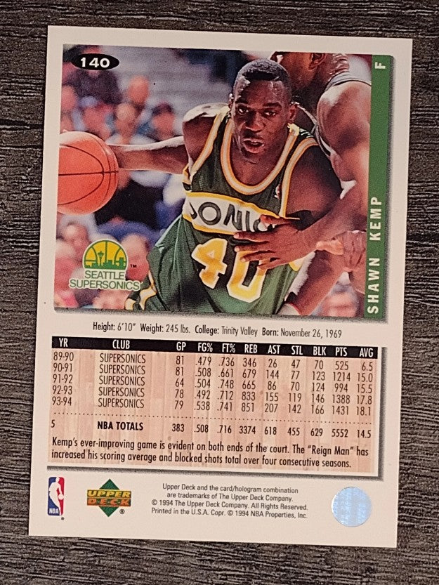 1994-95 Collector's Choice Silver Signature #140 Shawn Kemp