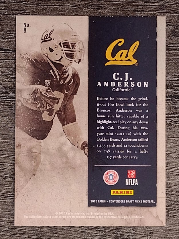 2015 Panini Contenders Draft Picks Old School Colors #8 C.J. Anderson
