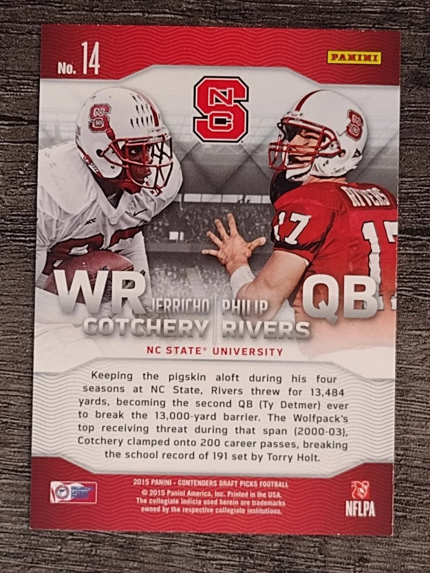 2015 Contenders Draft Picks Class Reunion #14 Jerricho Cotchery/Philip Rivers