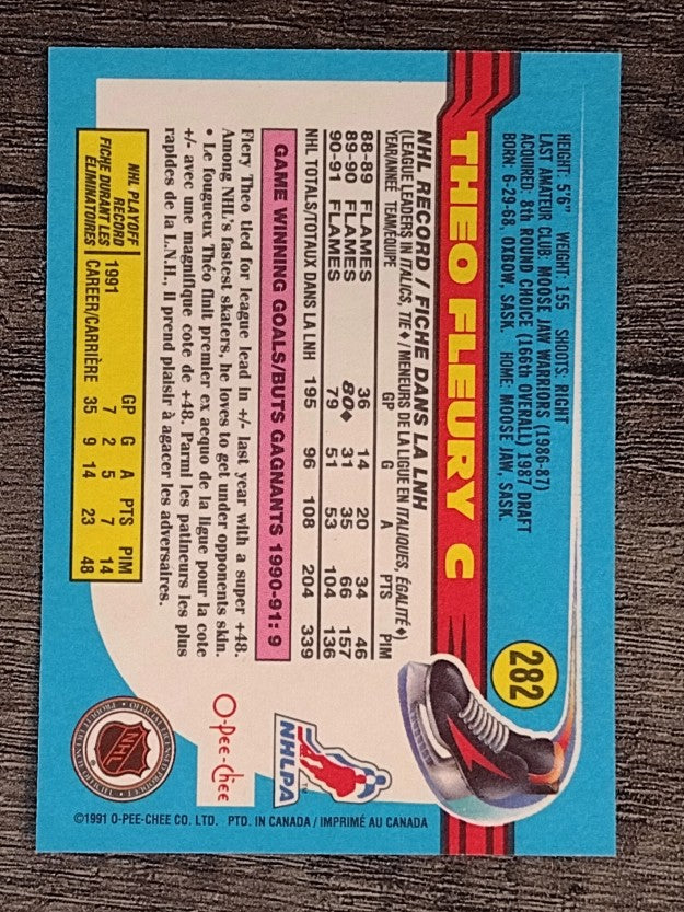 1991-92 O-Pee-Chee #282 Theo Fleury