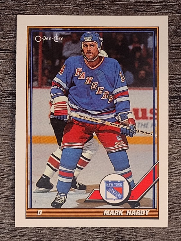 1991-92 O-Pee-Chee #406 Mark Hardy