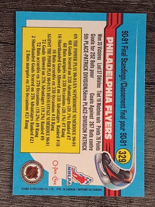 1991-92 O-Pee-Chee #329 Flyers Team