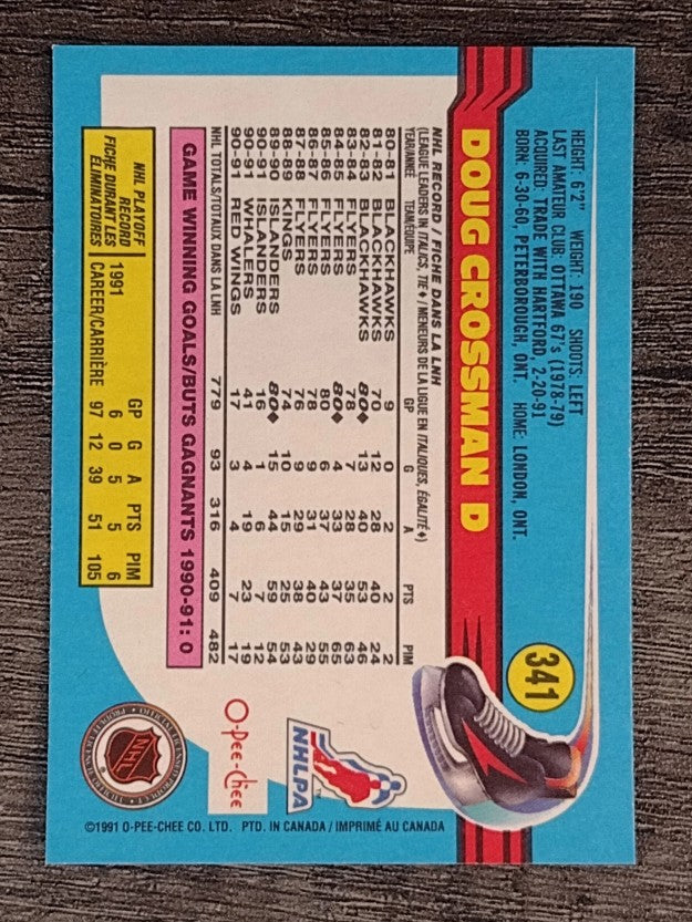 1991-92 O-Pee-Chee #341 Doug Crossman