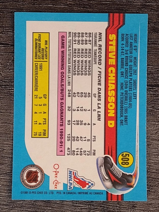 1991-92 O-Pee-Chee #508 Steve Chiasson