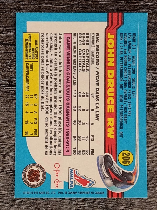 1991-92 O-Pee-Chee #206 John Druce