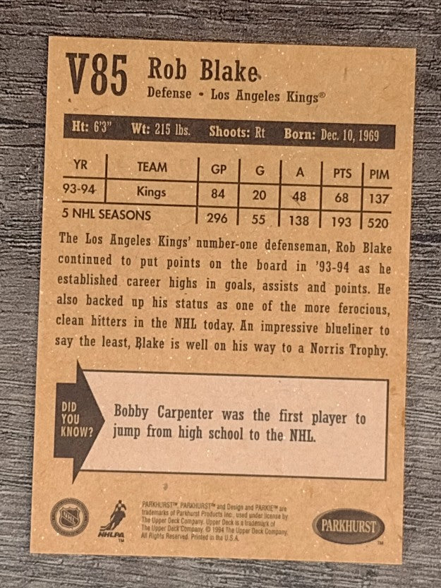 1994-95 Parkhurst Vintage #V85 Rob Blake