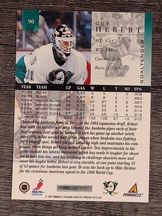 1997-98 Pinnacle #90 Guy Hebert