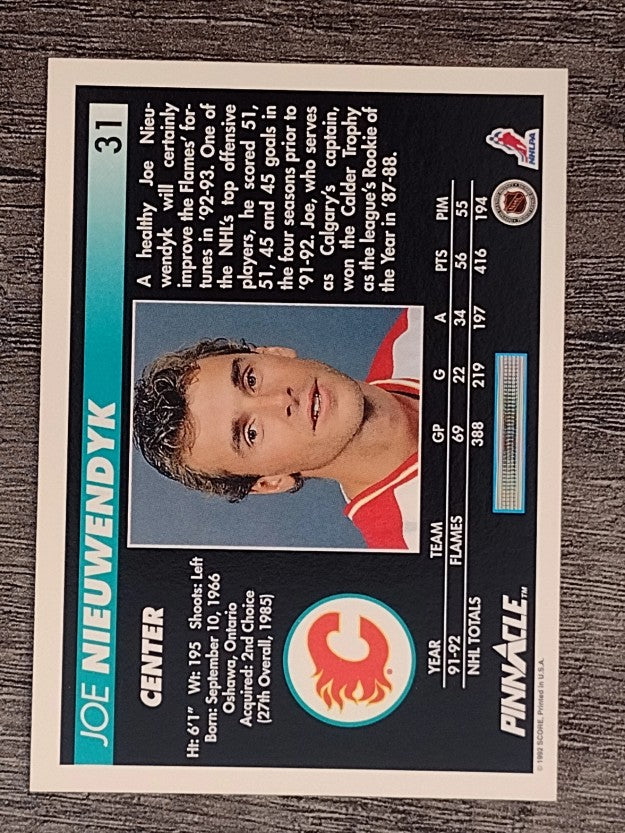 1992-93 Pinnacle #31 Joe Nieuwendyk