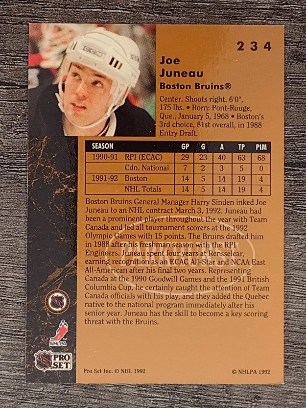 1991-92 Parkhurst #234 Joe Juneau RC