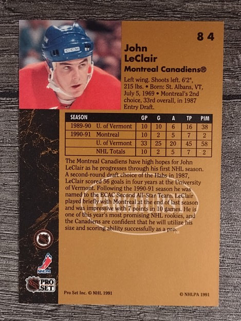 1991-92 Parkhurst #84 John LeClair RC