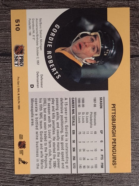 1990-91 Pro Set #510 Gordie Roberts