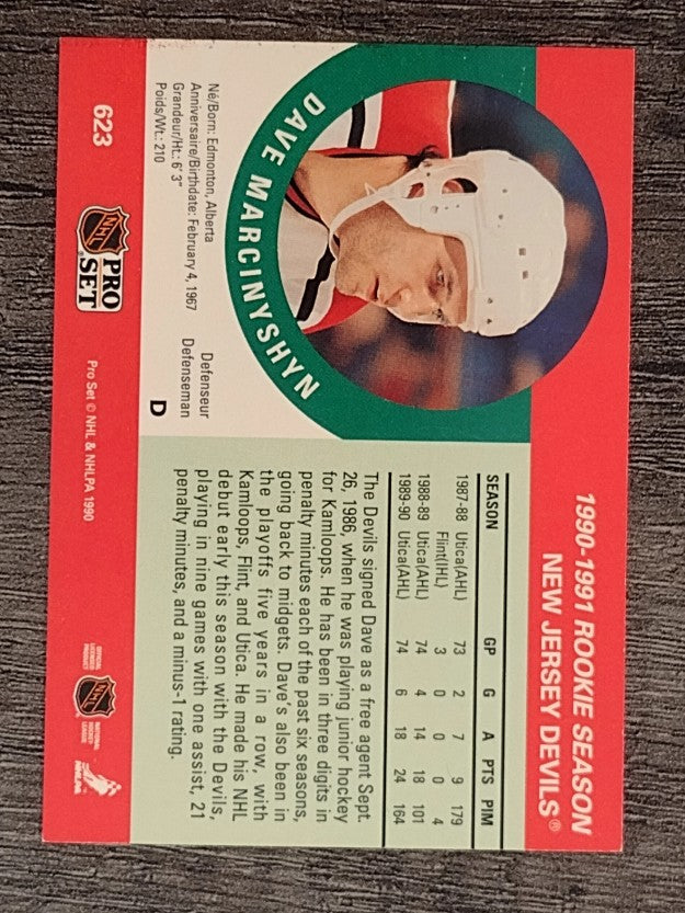 1990-91 Pro Set #623 David Marcinyshyn RC