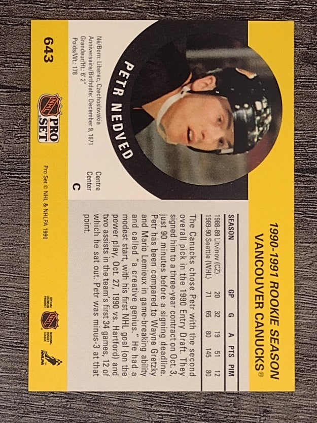1990-91 Pro Set #643 Petr Nedved