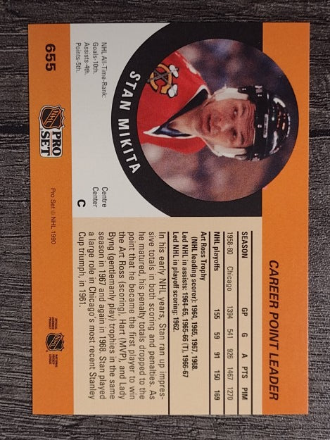 1990-91 Pro Set #655 Stan Mikita CPL