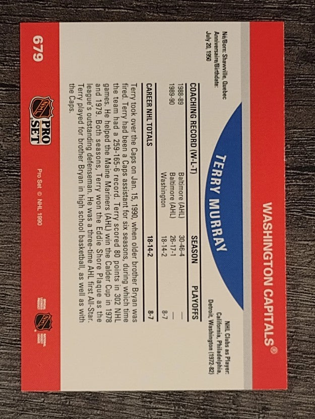 1990-91 Pro Set #679 Terry Murray CO