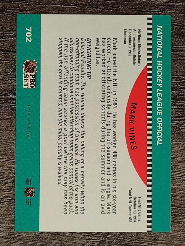 1990-91 Pro Set #702 Mark Vines OFF