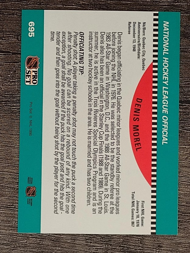 1990-91 Pro Set #695 Denis Morel OFF