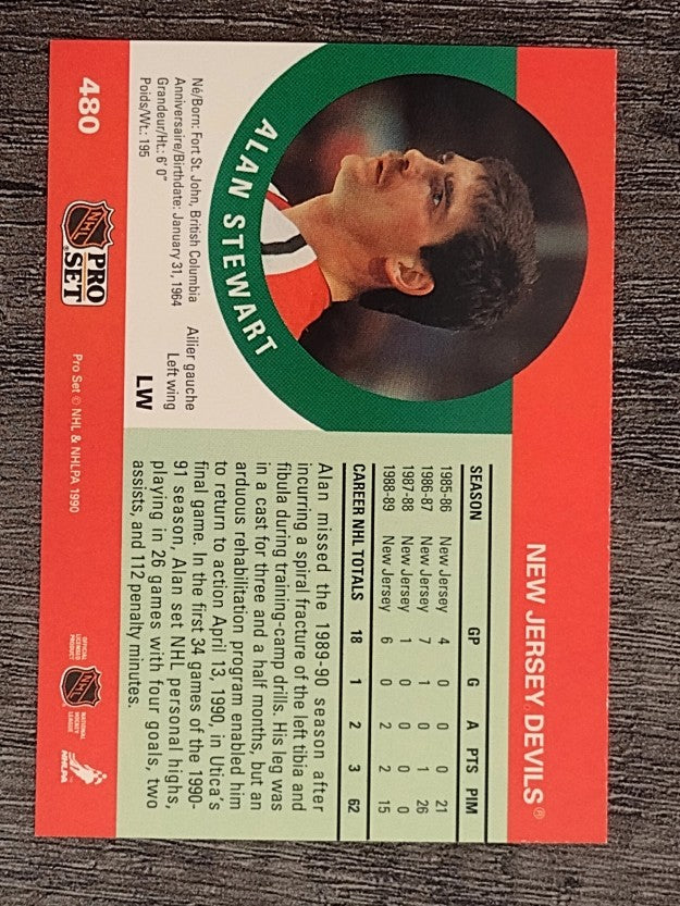 1990-91 Pro Set #480 Alan Stewart RC