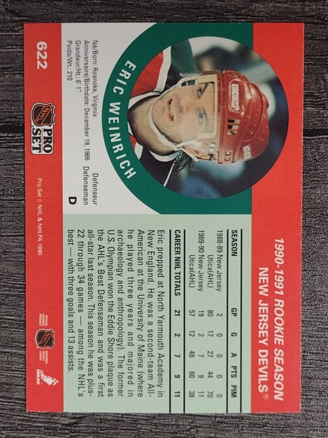 1990-91 Pro Set #622 Eric Weinrich RC