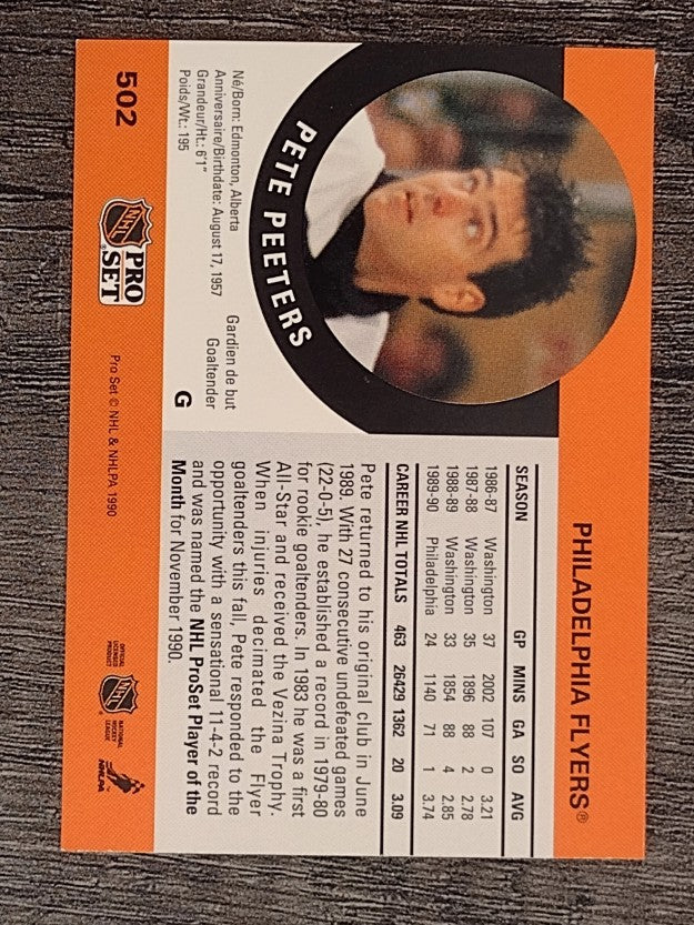 1990-91 Pro Set #502 Pete Peeters