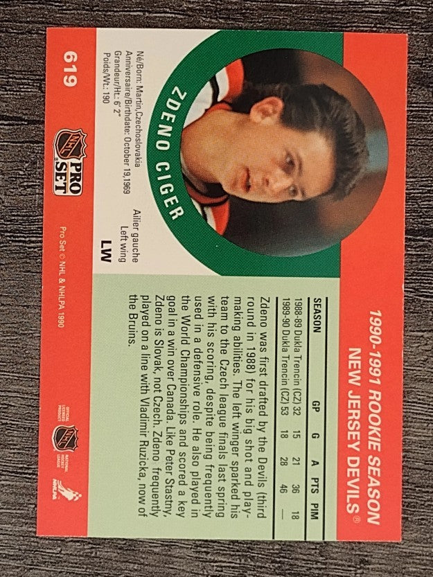 1990-91 Pro Set #619 Zdeno Ciger