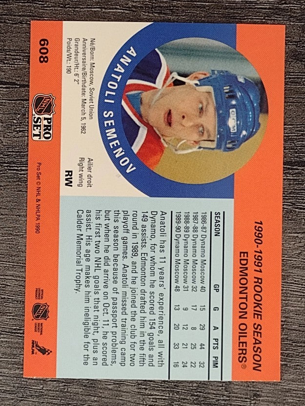 1990-91 Pro Set #608 Anatoli Semenov RC