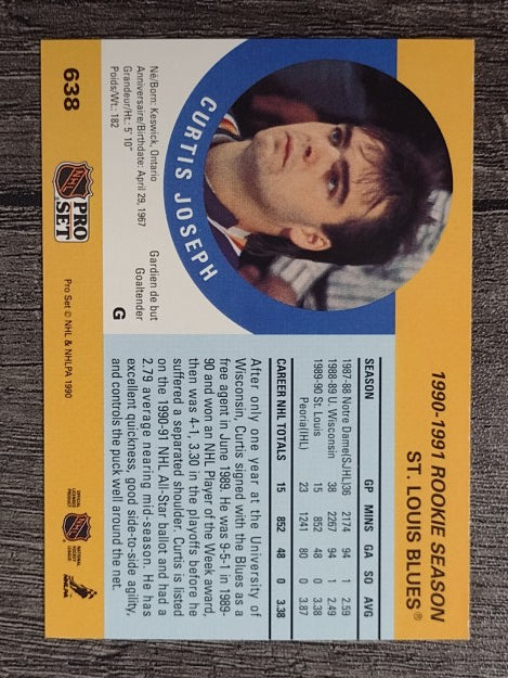 1990-91 Pro Set #638 Curtis Joseph RC