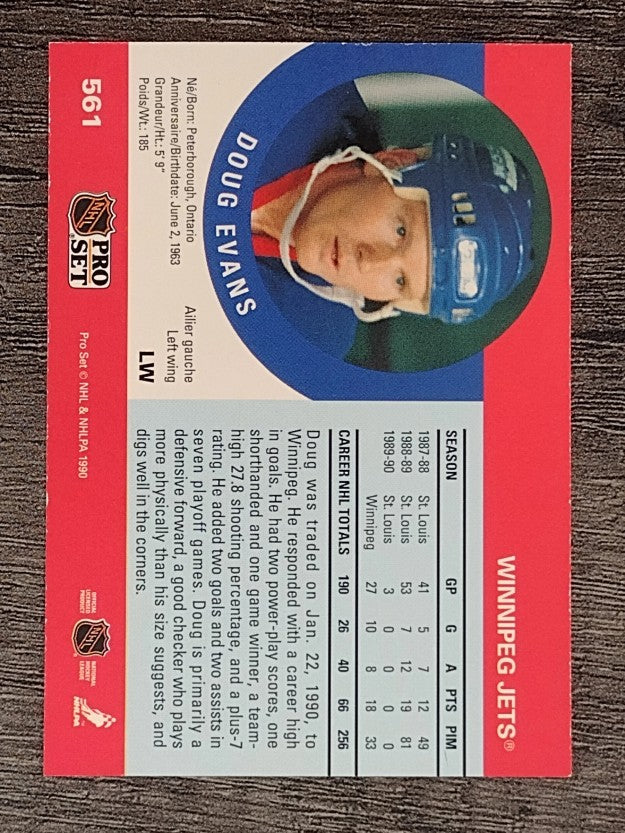1990-91 Pro Set #561 Doug Evans RC
