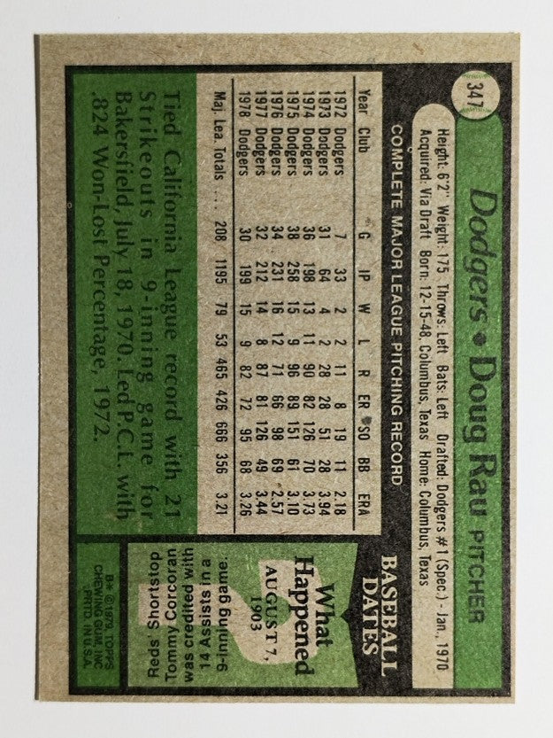 1979 Topps #347 Doug Rau (NM)