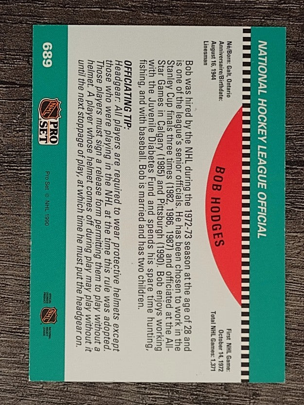 1990-91 Pro Set #689 Bob Hodges OFF