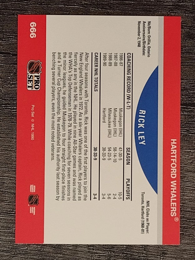 1990-91 Pro Set #666 Rick Ley CO