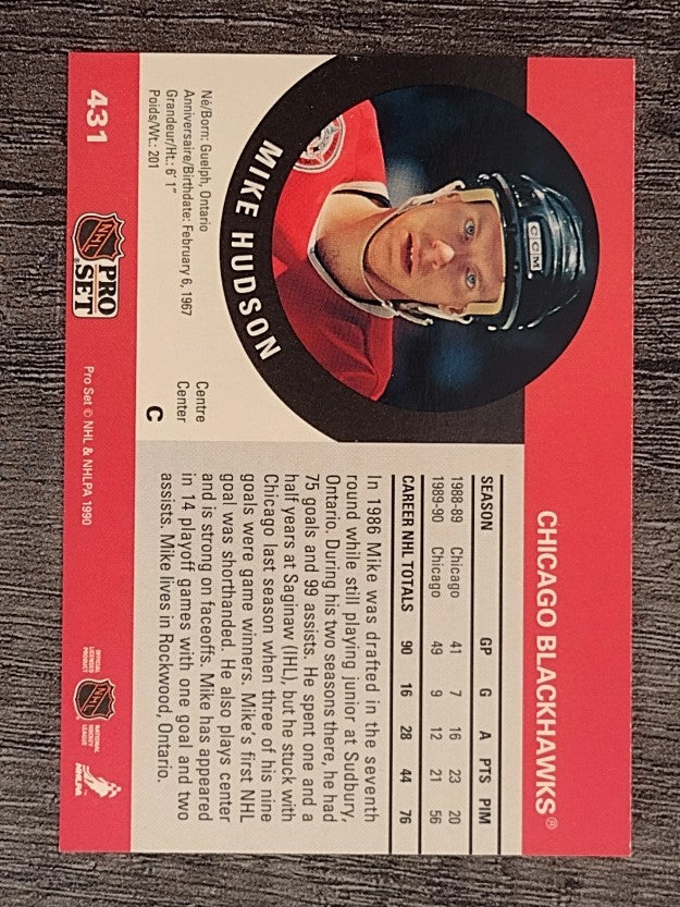 1990-91 Pro Set #431 Mike Hudson RC