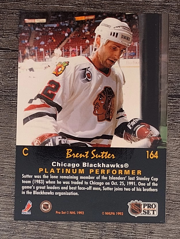 1991-92 Pro Set Platinum #164 Brent Sutter