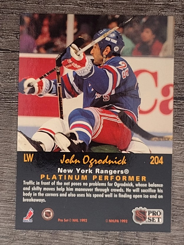 1991-92 Pro Set Platinum #204 John Ogrodnick