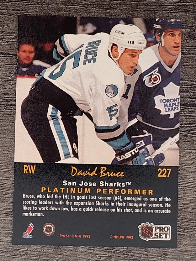 1991-92 Pro Set Platinum #227 David Bruce RC