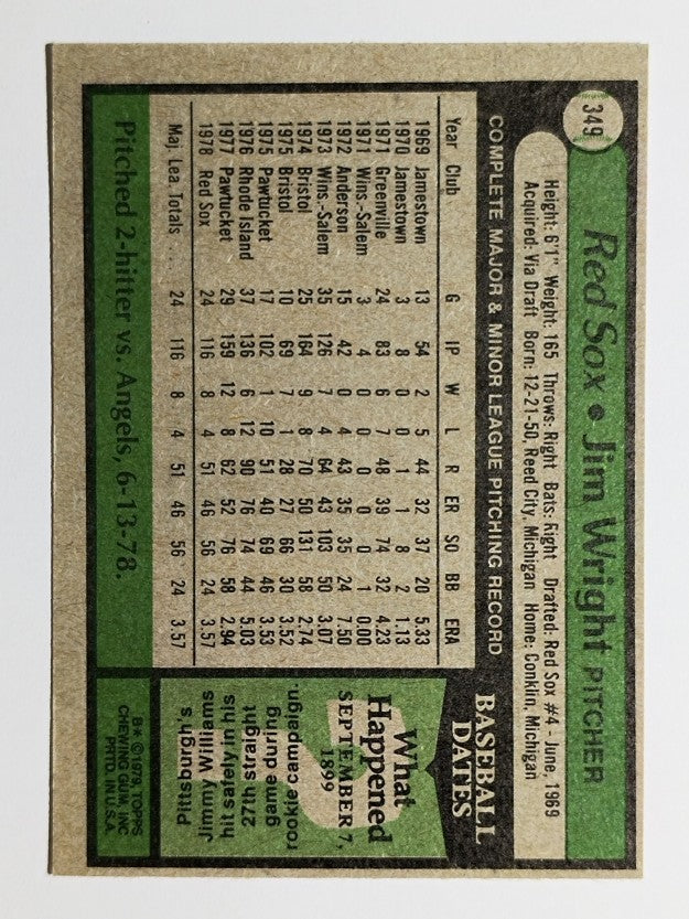 1979 Topps #349 Jim Wright RC (EXMT)