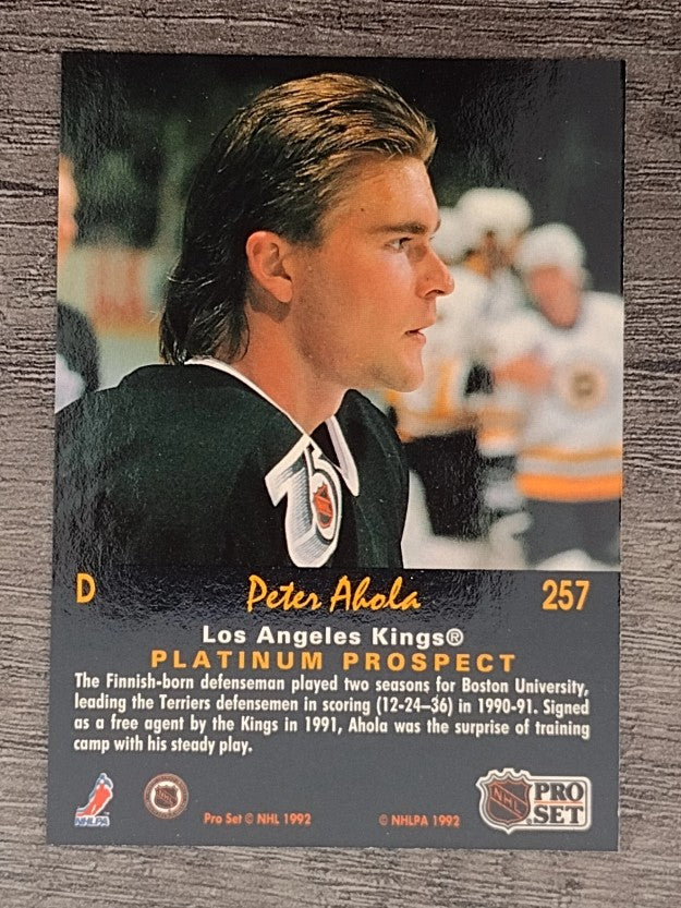 1991-92 Pro Set Platinum #257 Peter Ahola RC