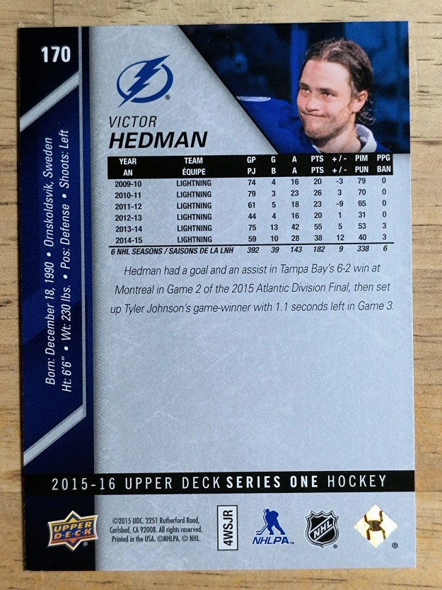 2015-16 Upper Deck #170 Victor Hedman