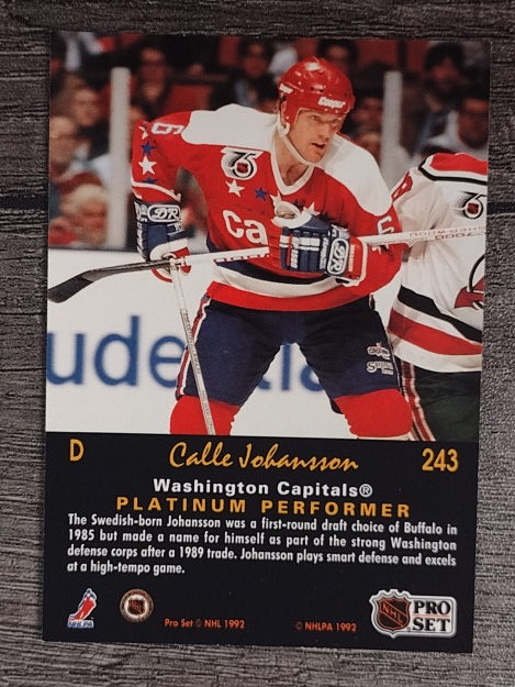1991-92 Pro Set Platinum #243 Calle Johansson