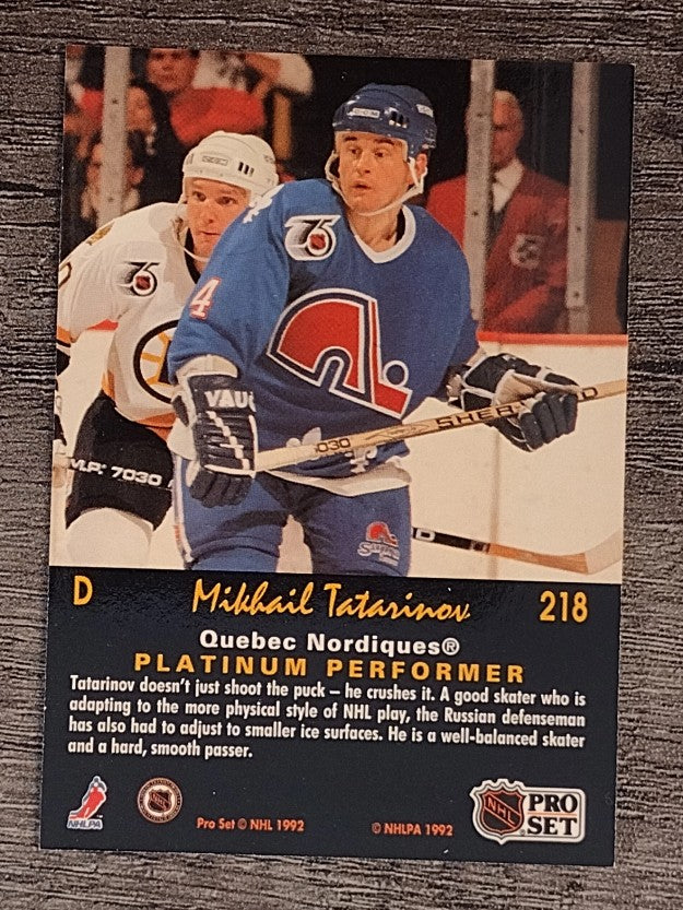 1991-92 Pro Set Platinum #218 Mikhail Tatarinov