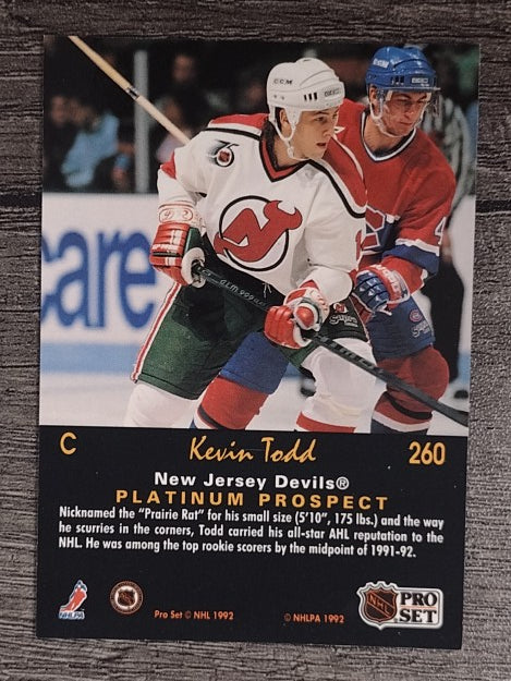 1991-92 Pro Set Platinum #260 Kevin Todd RC